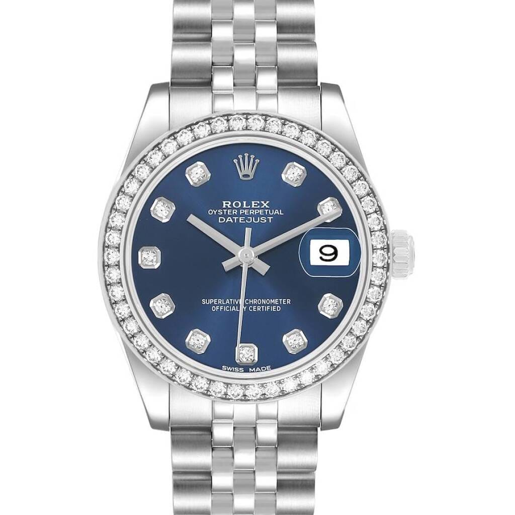 Datejust (Reference 178384). A 31mm white gold stainless steel diamond-set automatic wristwatch with date. 2019