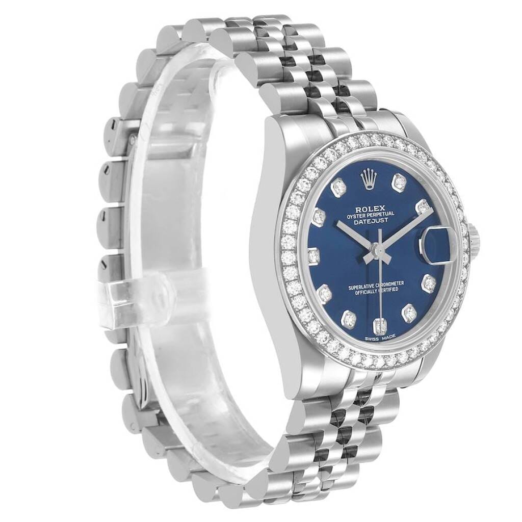 Datejust (Reference 178384). A 31mm white gold stainless steel diamond-set automatic wristwatch with date. 2019