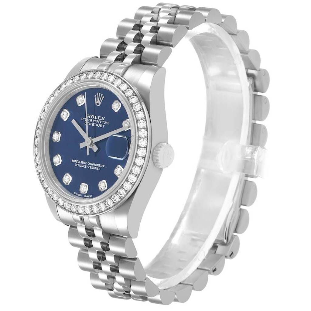 Datejust (Reference 178384). A 31mm white gold stainless steel diamond-set automatic wristwatch with date. 2019