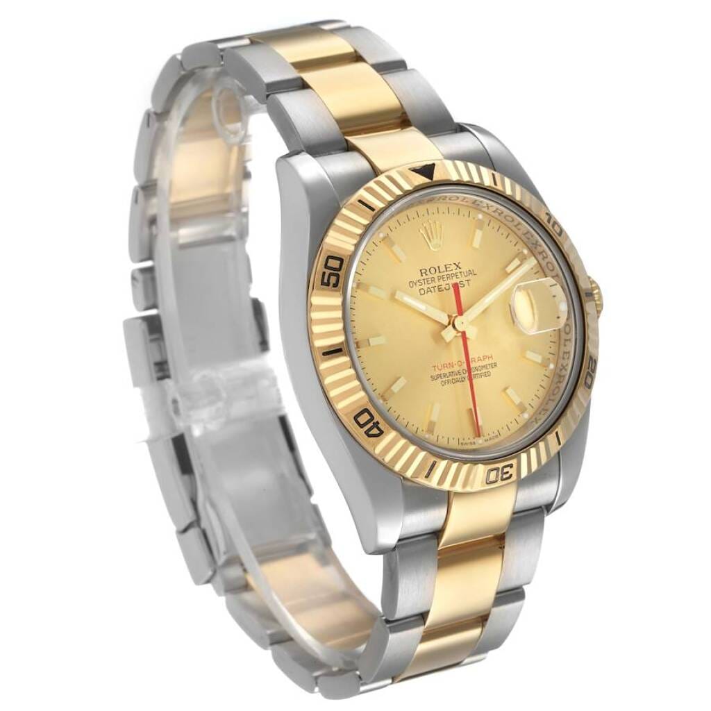 Datejust Turn-O-Graph (Reference 116263). A 36mm yellow gold stainless steel automatic wristwatch with date. 2005-2006