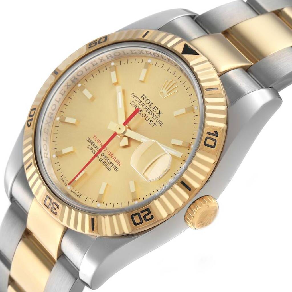 Datejust Turn-O-Graph (Reference 116263). A 36mm yellow gold stainless steel automatic wristwatch with date. 2005-2006