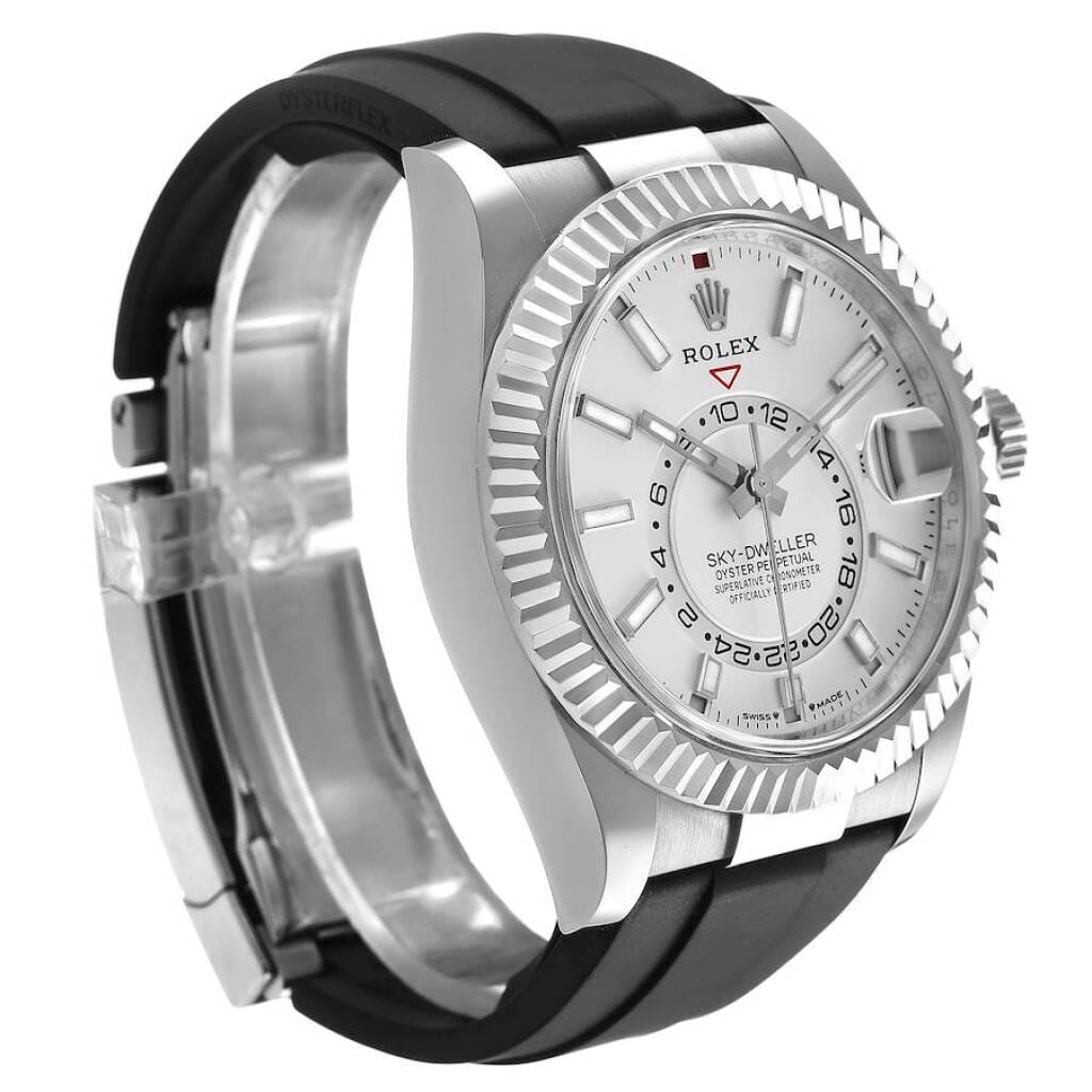 Sky-Dweller (Reference 336239). A 42mm white gold automatic wristwatch with date and dual time. 2023