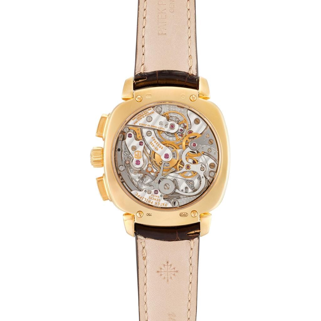 (Reference 7071). A rose gold and diamond-set chronograph mechanical wristwatch. Circa 2013