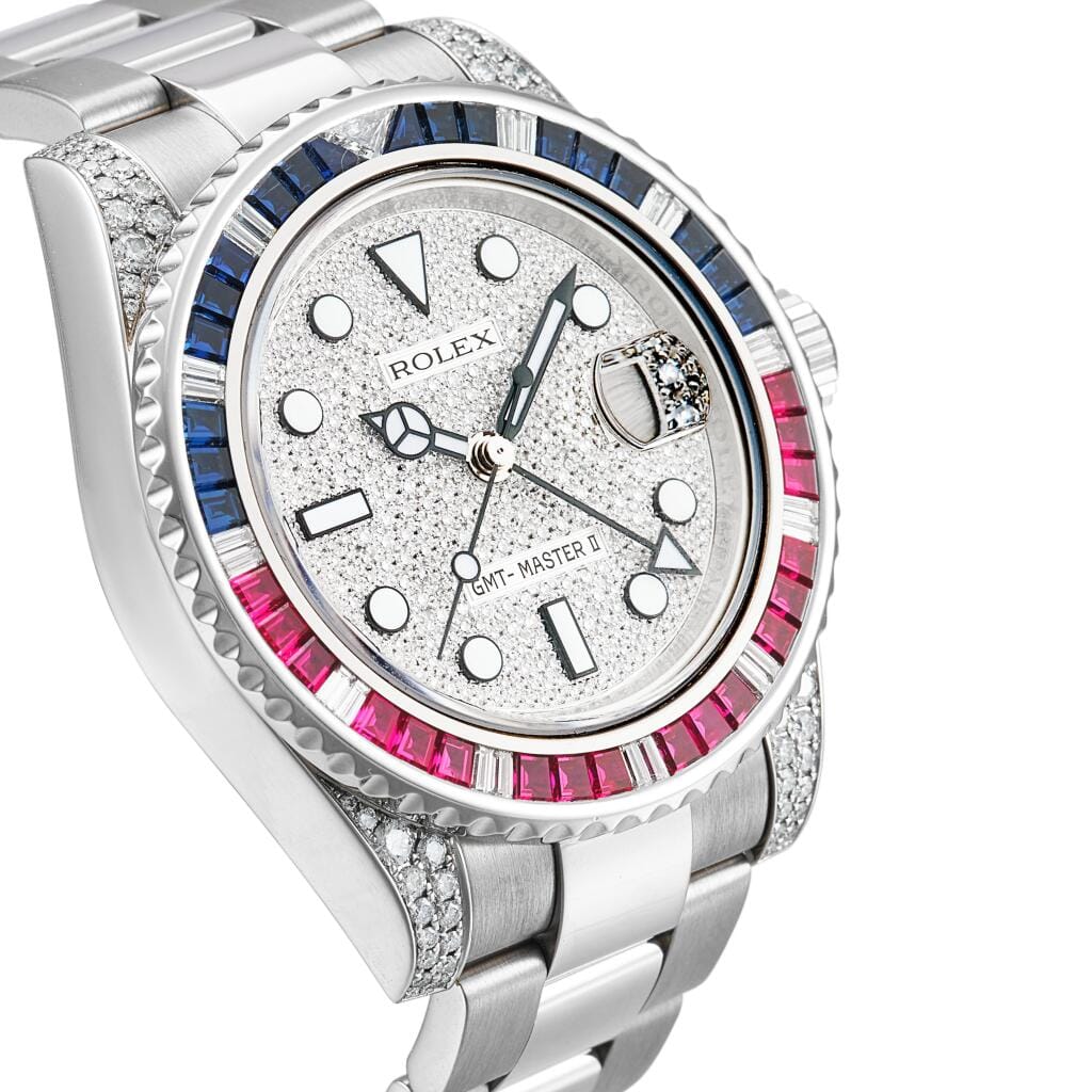GMT-Master II (Reference 116759SARU), A white gold, diamond, ruby and sapphire-set dual time zone automatic wristwatch with date, Circa 2009