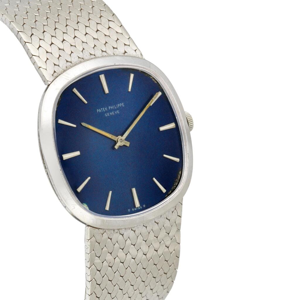 Golden Ellipse (Reference 3544). A white gold mechanical bracelet watch. Circa 1967