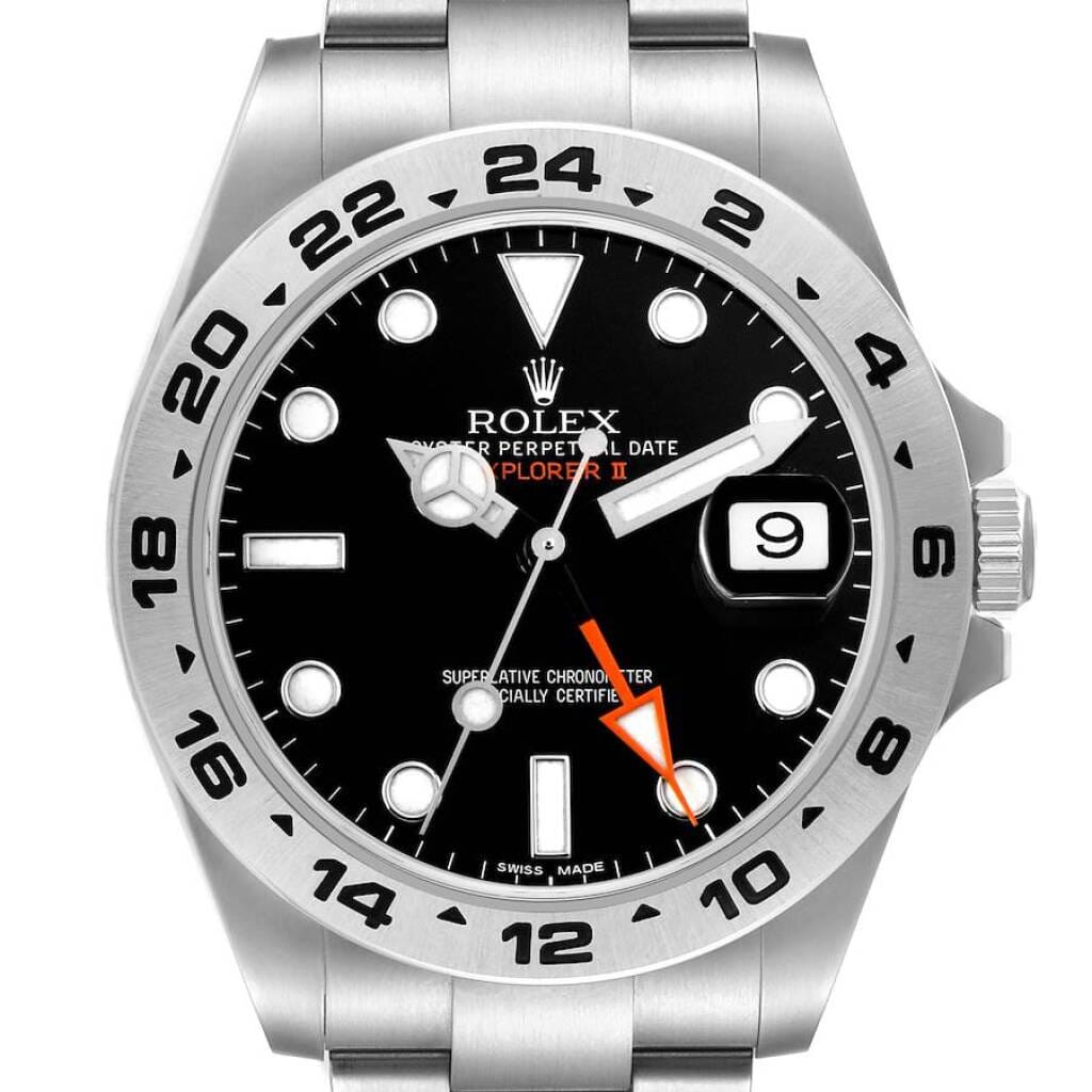 Explorer II (Reference 216570). A 42mm stainless steel automatic wristwatch with date and dual time. 2020