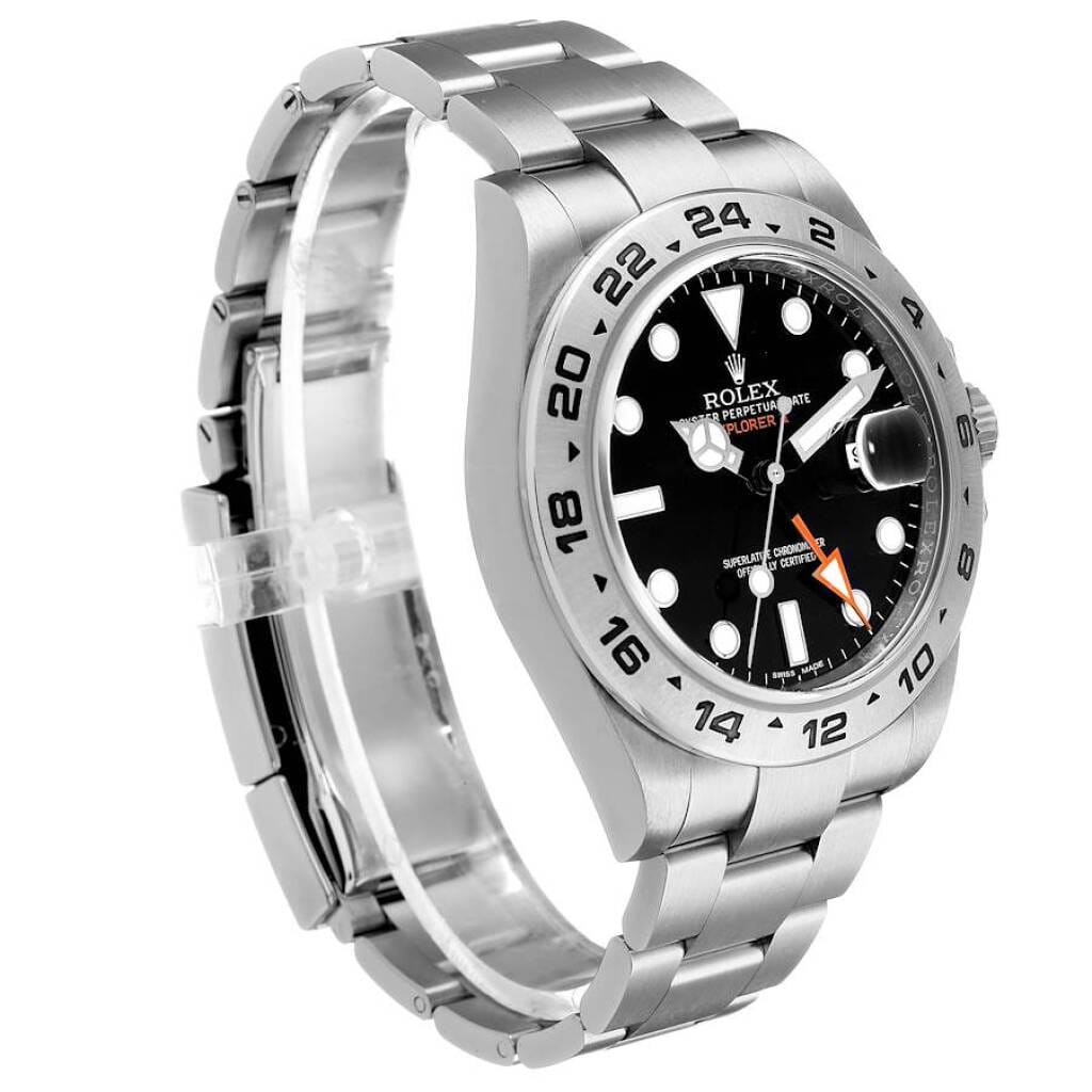 Explorer II (Reference 216570). A 42mm stainless steel automatic wristwatch with date and dual time. 2020