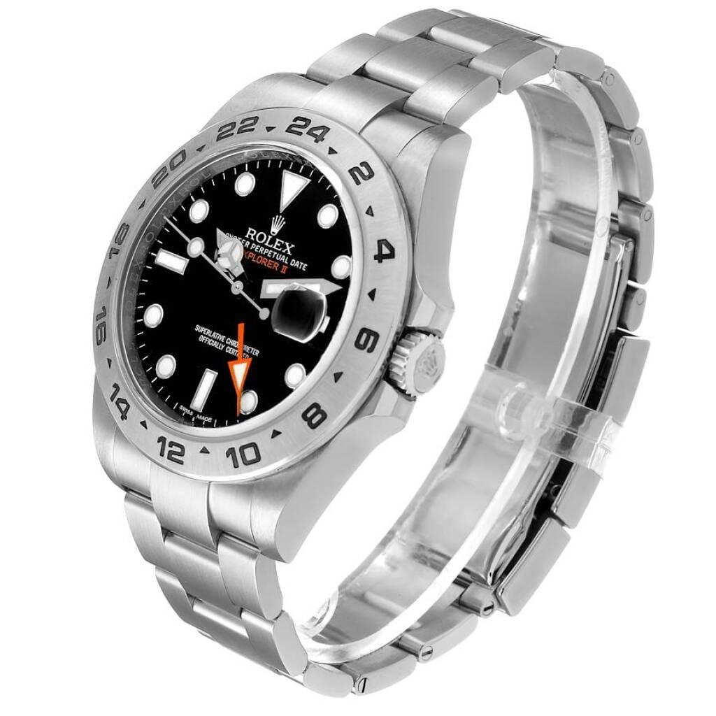 Explorer II (Reference 216570). A 42mm stainless steel automatic wristwatch with date and dual time. 2020