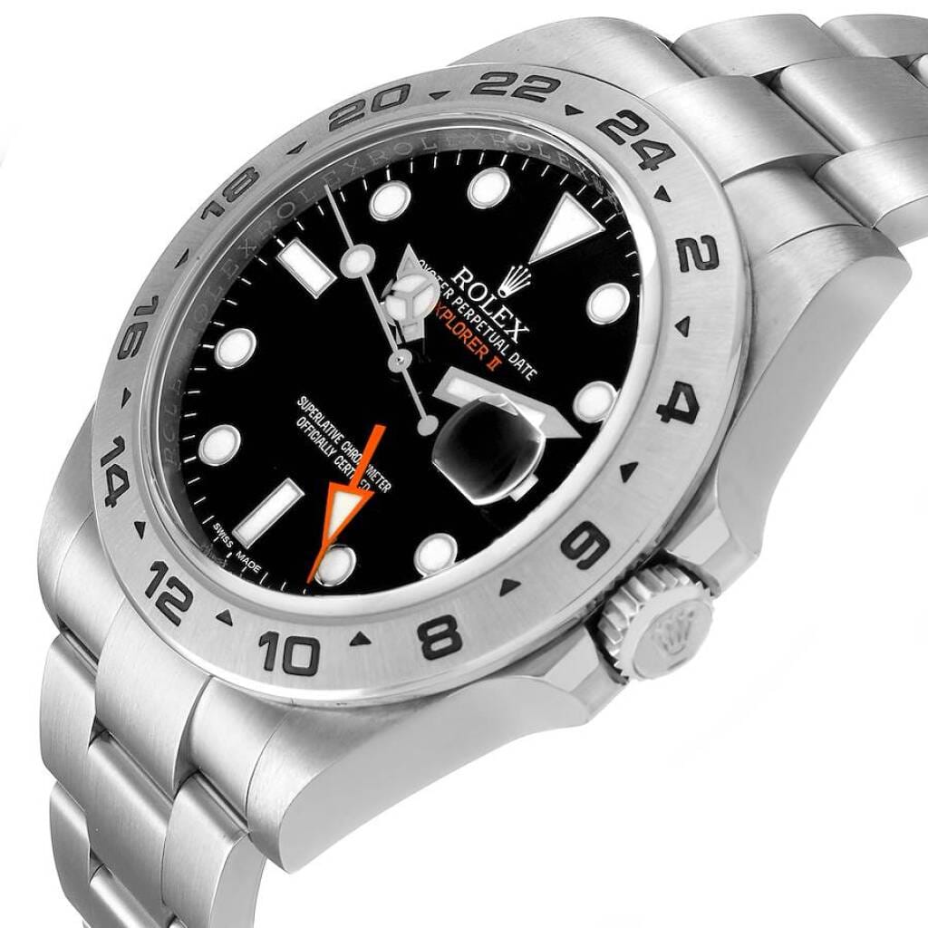 Explorer II (Reference 216570). A 42mm stainless steel automatic wristwatch with date and dual time. 2020