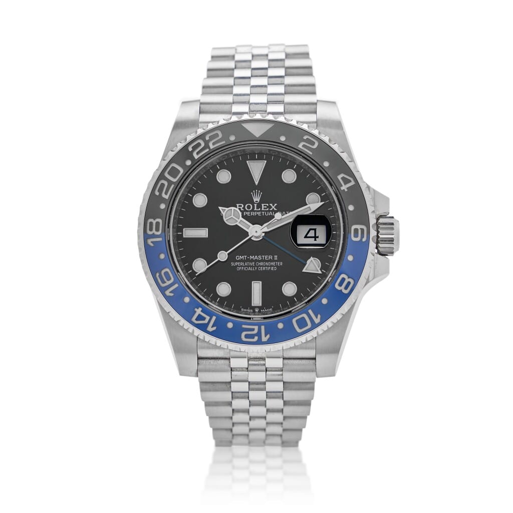 GMT-Master II Batgirl (Reference 126710BLNR). A 40mm stainless steel automatic wristwatch with date and dual time. 2021