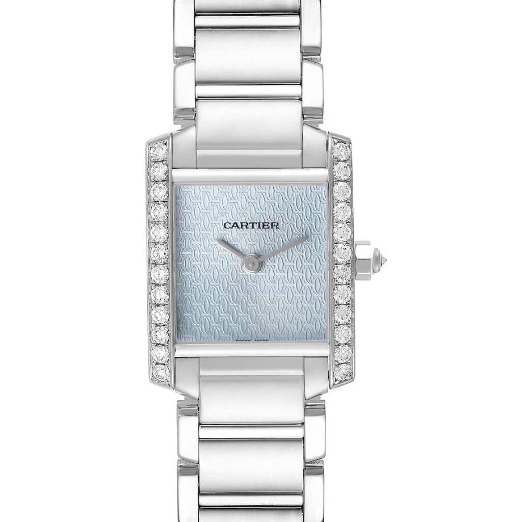 Tank Francaise (Reference WE1019S3). A 25mm white gold diamond-set quartz wristwatch. 2000