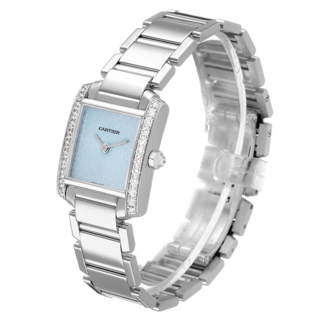 Tank Francaise (Reference WE1019S3). A 25mm white gold diamond-set quartz wristwatch. 2000