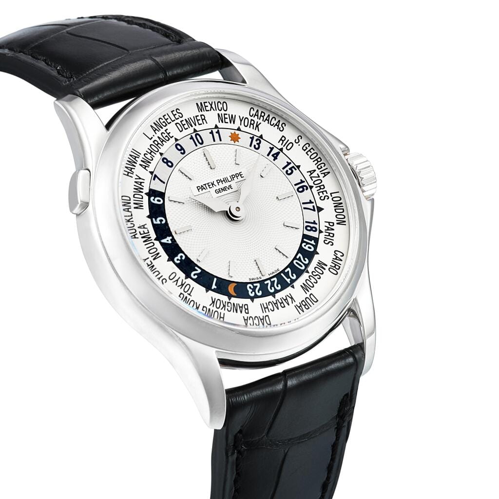 World Time (Reference 5110). A white gold automatic world time wristwatch. Circa 2002