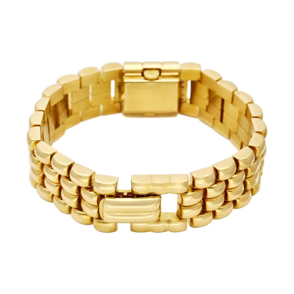Rolex. A yellow gold manual wind bracelet watch with concealed dial. Circa 1948