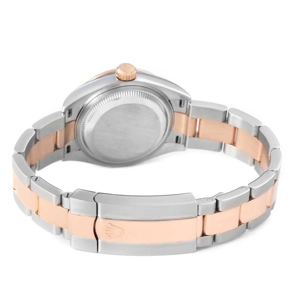 Datejust (Reference 279381). A 28mm rose gold stainless steel diamond-set automatic wristwatch with date.