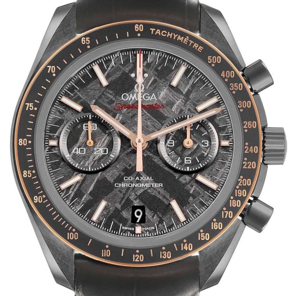 Speedmaster Dark Side of the Moon (Reference 311.63.44.51.99.001). A 44.25mm rose gold gray ceramic automatic wristwatch with date and chronograph. 2017