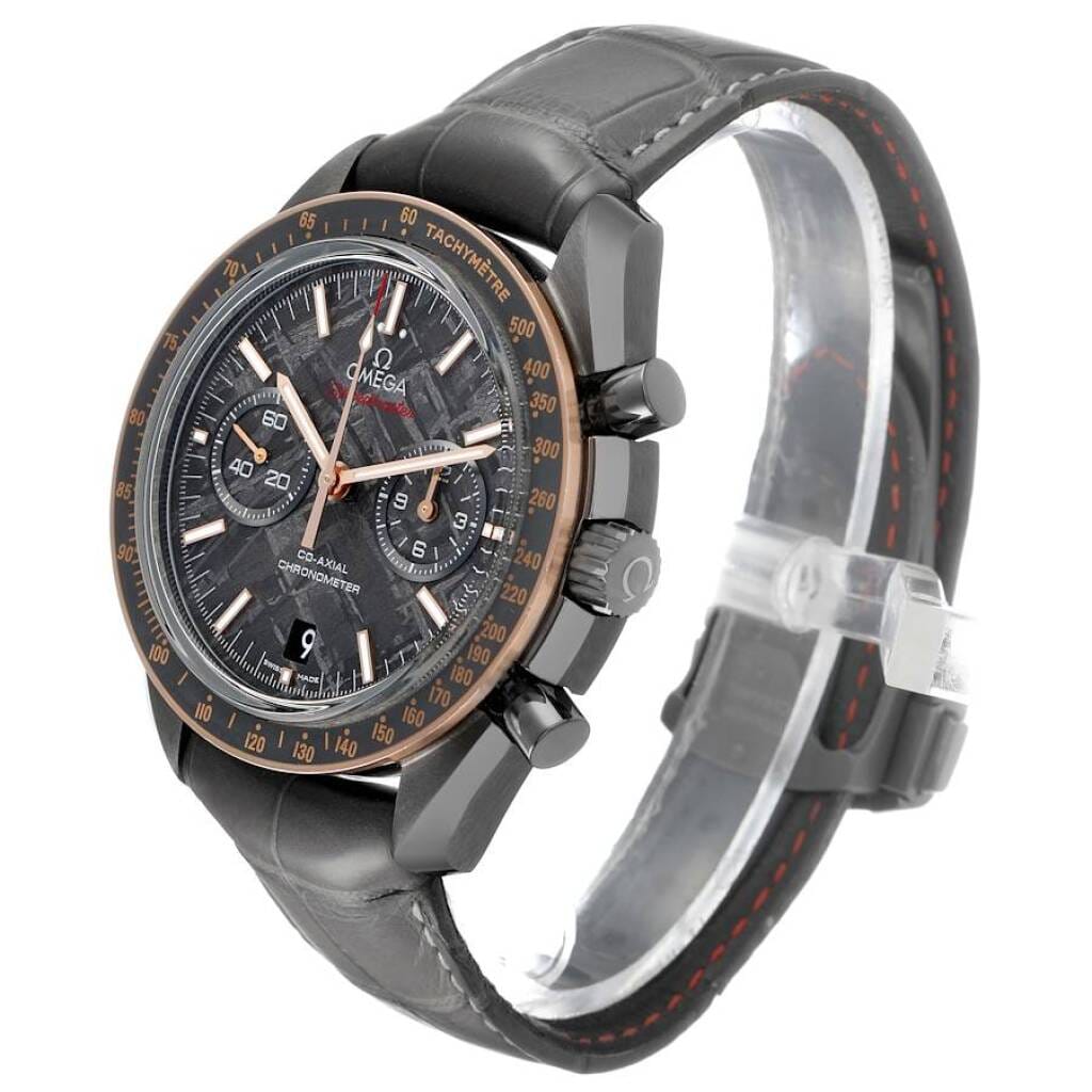 Speedmaster Dark Side of the Moon (Reference 311.63.44.51.99.001). A 44.25mm rose gold gray ceramic automatic wristwatch with date and chronograph. 2017