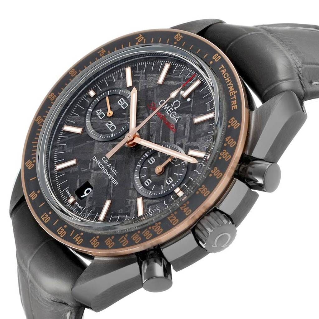 Speedmaster Dark Side of the Moon (Reference 311.63.44.51.99.001). A 44.25mm rose gold gray ceramic automatic wristwatch with date and chronograph. 2017
