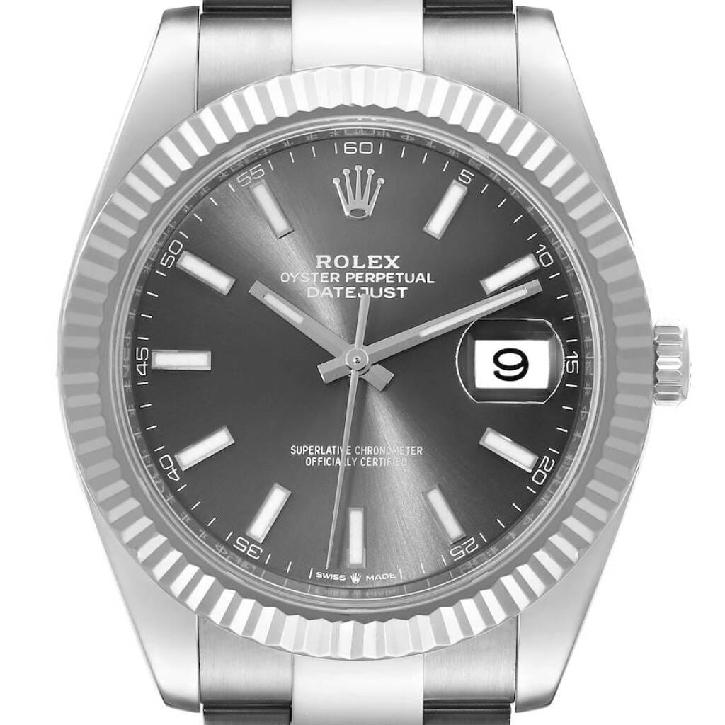 Datejust (Reference 126334). A 41mm white gold stainless steel automatic wristwatch with date. 2019