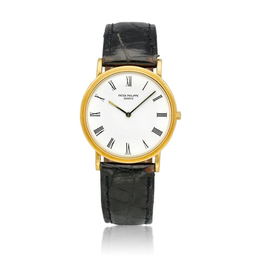 Calatrava (Reference 3520). A 32mm yellow gold manual wind wristwatch. 1990