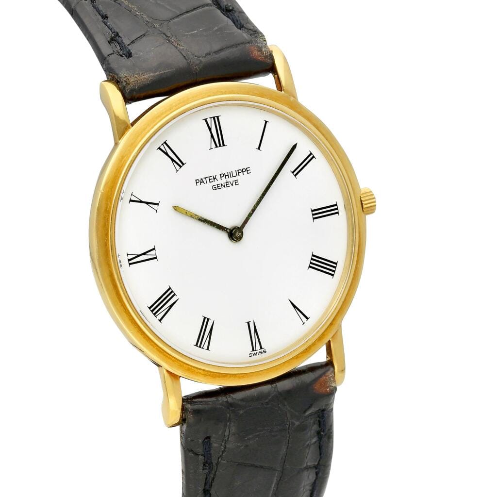 Calatrava (Reference 3520). A 32mm yellow gold manual wind wristwatch. 1990