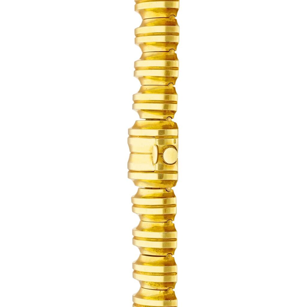 Precision (Reference 4615). A 21.5mm yellow gold manual wind bracelet watch with concealed dial. 1947