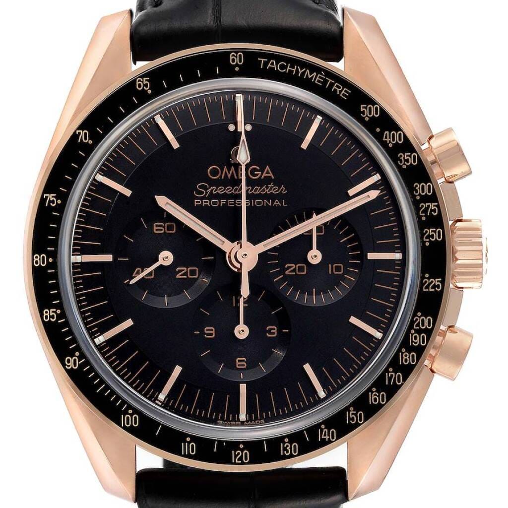 Speedmaster (Reference 310.63.42.50.01.001). A 42mm rose gold manual wind wristwatch with chronograph. 2022