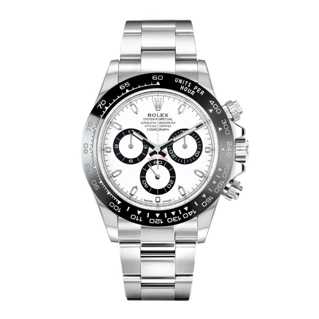 Cosmograph Daytona 'Panda' (Reference 116500LN). A 40mm unworn stainless steel automatic wristwatch with chronograph. 2023