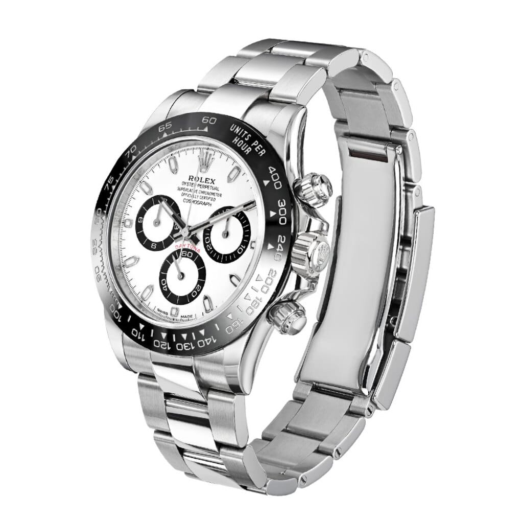 Cosmograph Daytona 'Panda' (Reference 116500LN). A 40mm unworn stainless steel automatic wristwatch with chronograph. 2023