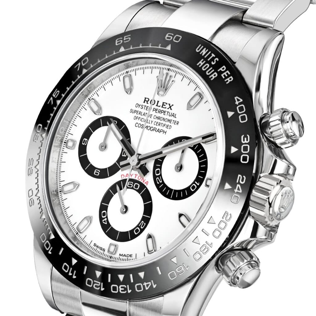 Cosmograph Daytona 'Panda' (Reference 116500LN). A 40mm unworn stainless steel automatic wristwatch with chronograph. 2023