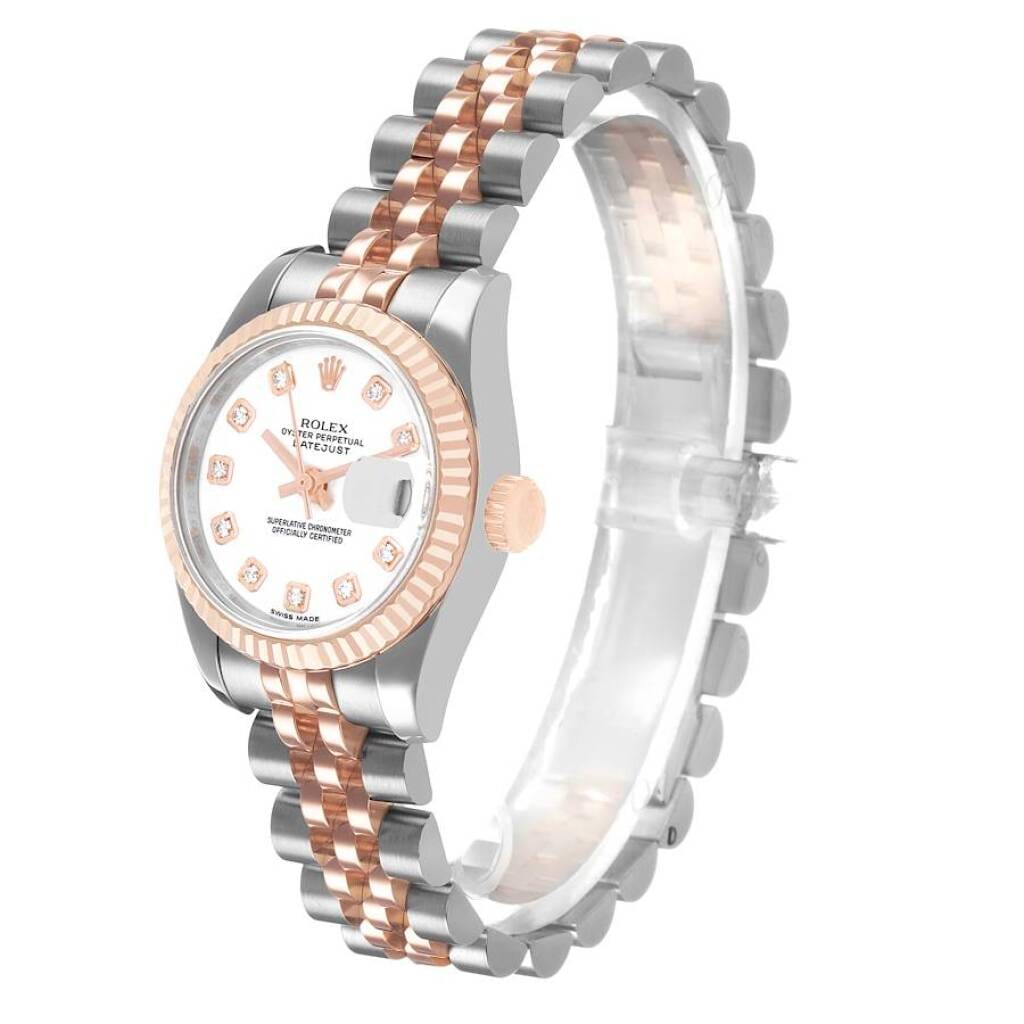Datejust (Reference 179171). A 26mm rose gold stainless steel diamond-set automatic wristwatch with date. 2008-2009