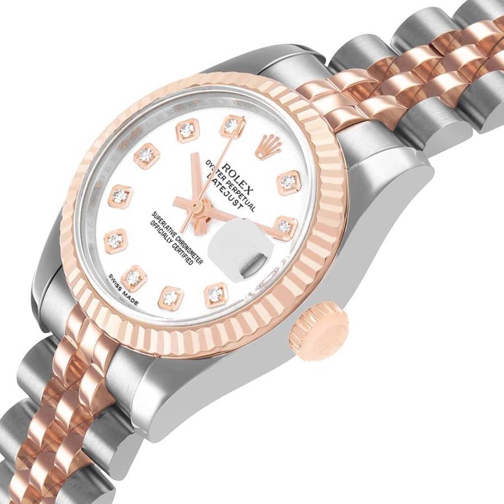 Datejust (Reference 179171). A 26mm rose gold stainless steel diamond-set automatic wristwatch with date. 2008-2009