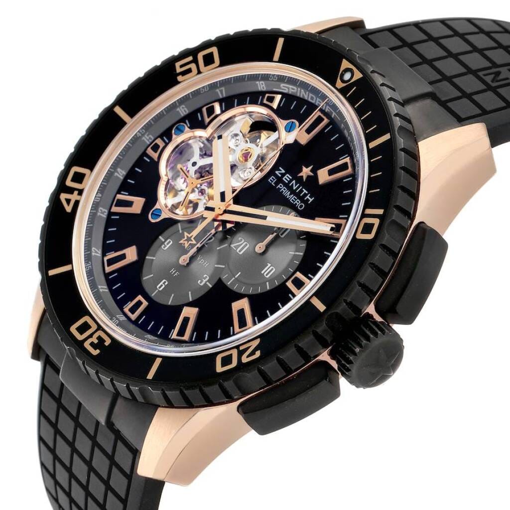 El Primero Stratos Spindrift (Reference 86.2060.4061/21.R573). A 45mm rose gold black titanium automatic wristwatch with chronograph. 2014