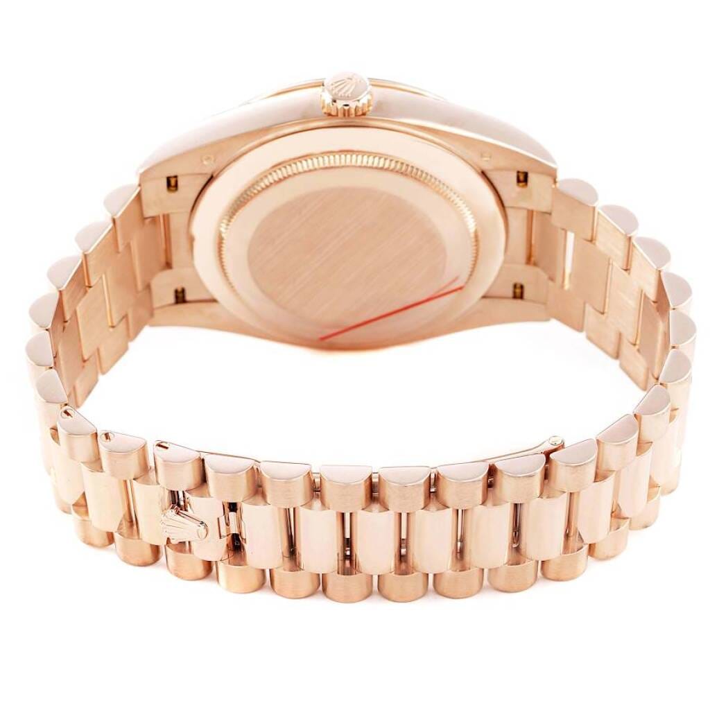 President Day-Date (Reference 228345). A 40mm rose gold diamond-set automatic wristwatch with date and day.