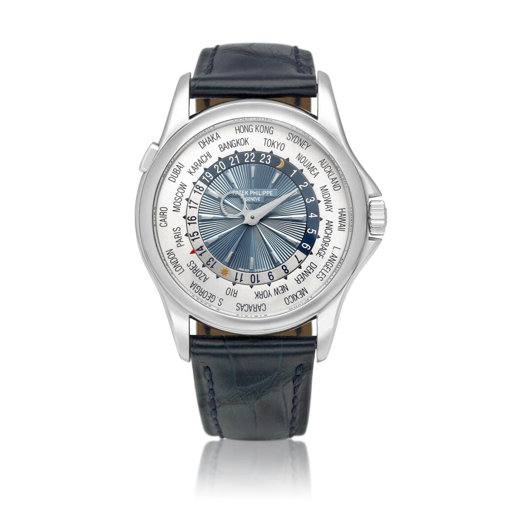 Complications (Reference 5110P-001). A 39.5mm platinum automatic wristwatch with world time. 2010