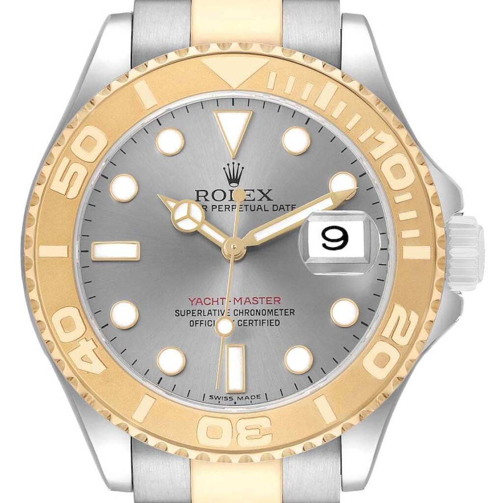 Yacht-Master (Reference 16623). A 40mm yellow gold stainless steel automatic wristwatch with date. 2005-2006