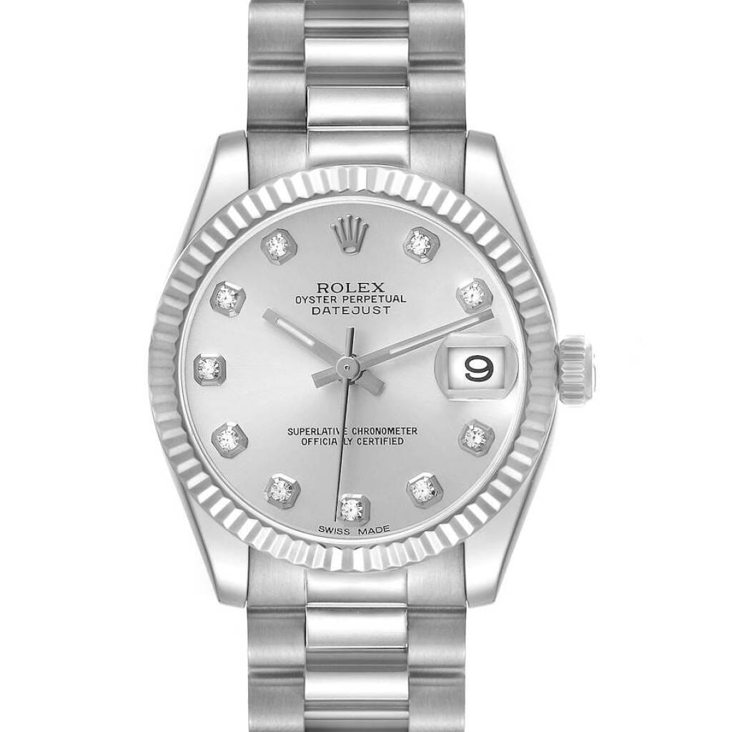 President Datejust (Reference 178279). A 31mm white gold diamond-set automatic wristwatch with date. 2007-2008