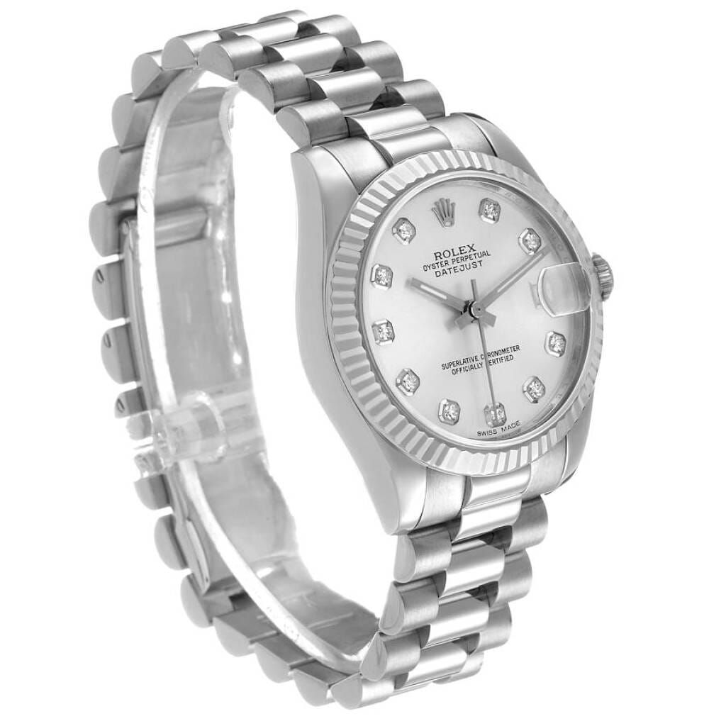 President Datejust (Reference 178279). A 31mm white gold diamond-set automatic wristwatch with date. 2007-2008