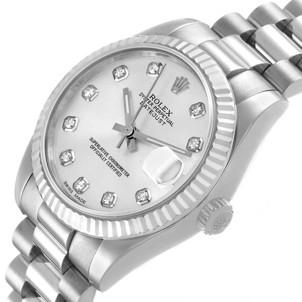 President Datejust (Reference 178279). A 31mm white gold diamond-set automatic wristwatch with date. 2007-2008