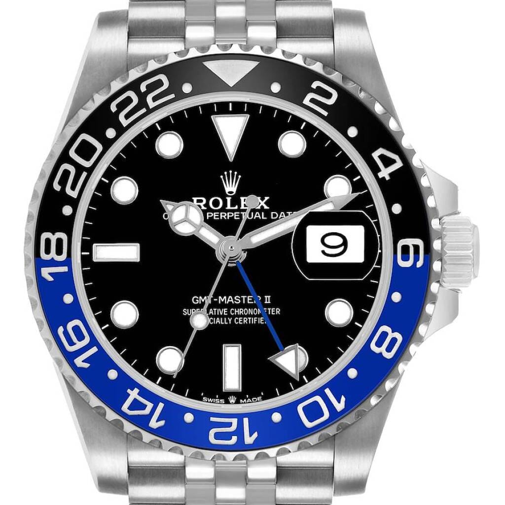 GMT-Master II 'Batgirl' (Reference 126710BLNR). A 40mm stainless steel automatic wristwatch with date and dual time.