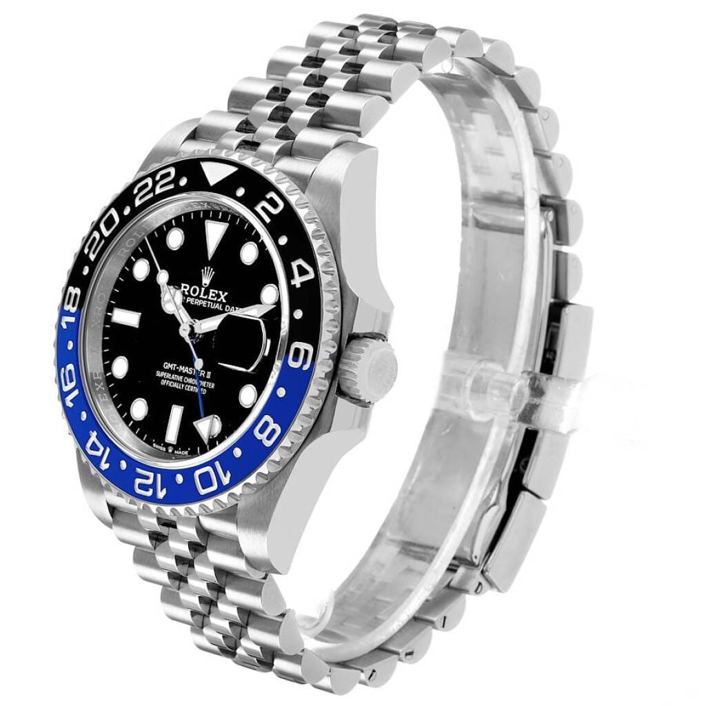 GMT-Master II 'Batgirl' (Reference 126710BLNR). A 40mm stainless steel automatic wristwatch with date and dual time.