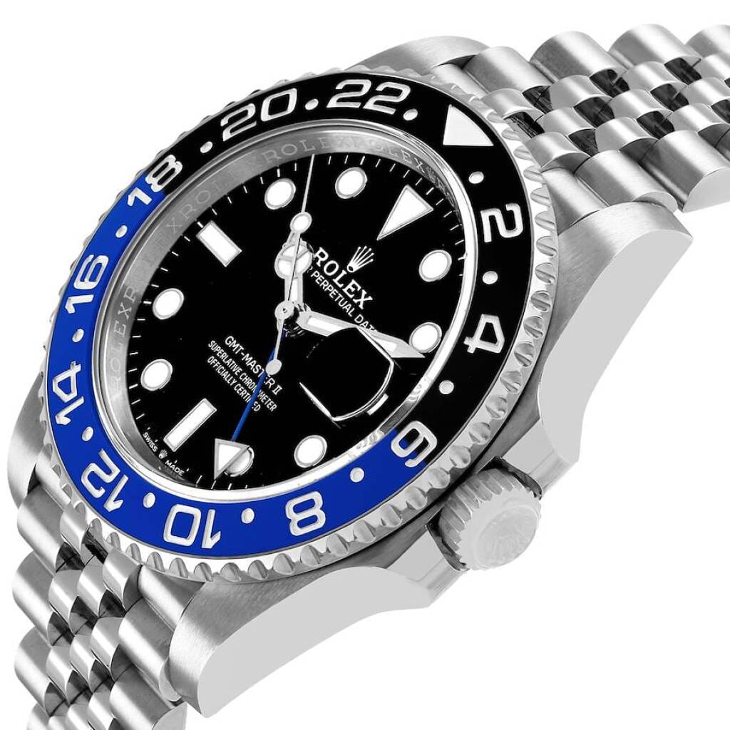 GMT-Master II 'Batgirl' (Reference 126710BLNR). A 40mm stainless steel automatic wristwatch with date and dual time.