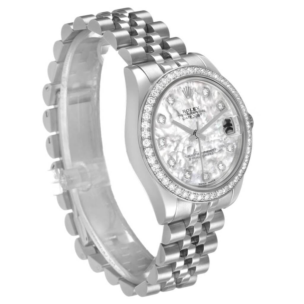 Datejust (Reference 178384). A 31mm white gold stainless steel diamond-set automatic wristwatch with date. 2018