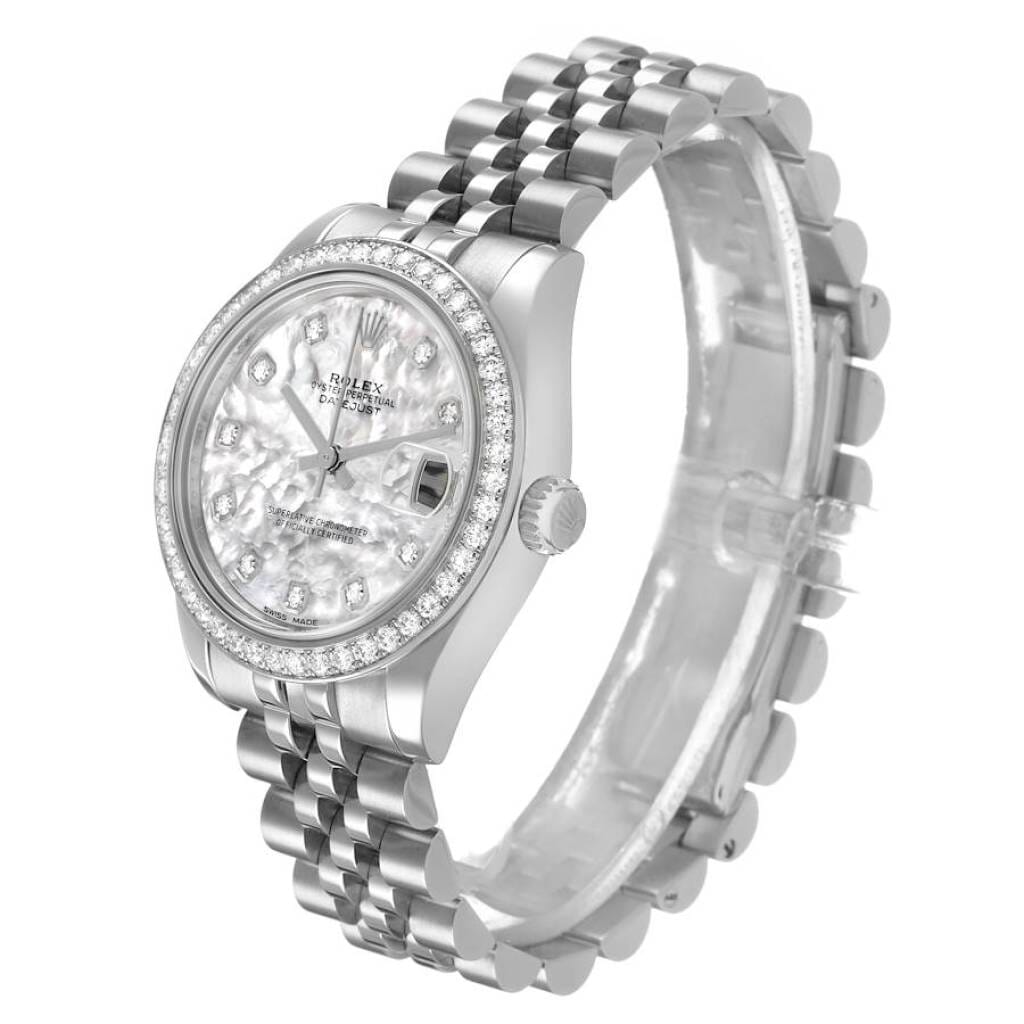 Datejust (Reference 178384). A 31mm white gold stainless steel diamond-set automatic wristwatch with date. 2018