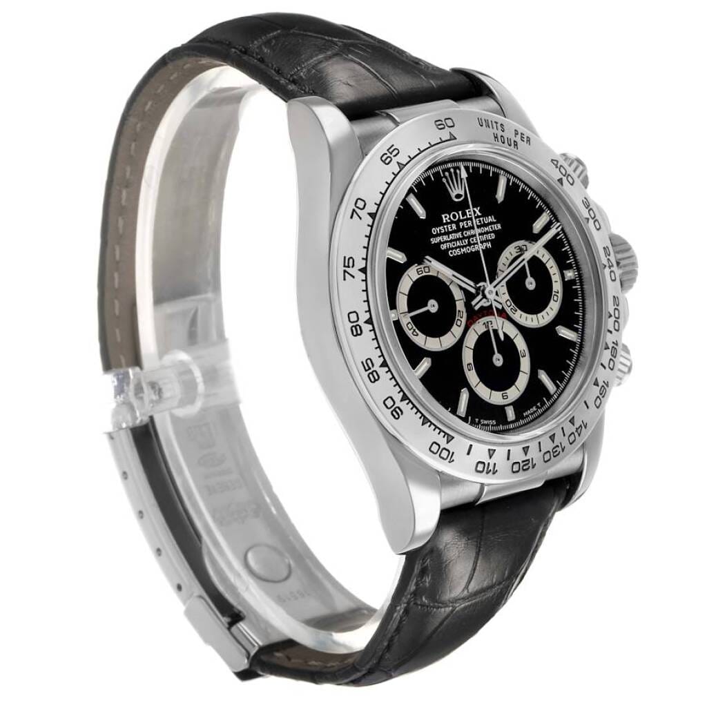 Cosmograph Daytona (Reference 16519). A 40mm white gold automatic wristwatch with chronograph. 1999-2000