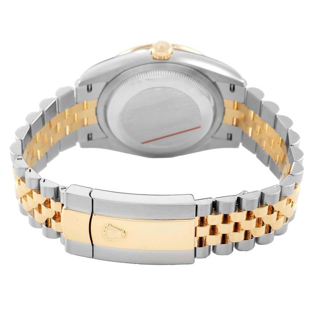 Datejust (Reference 126283). A 36mm yellow gold stainless steel diamond-set automatic wristwatch with date.