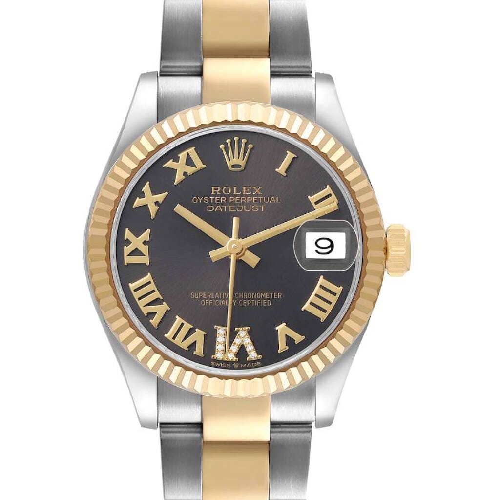 Datejust (Reference 278273). A 31mm yellow gold stainless steel diamond-set automatic wristwatch with date. 2020