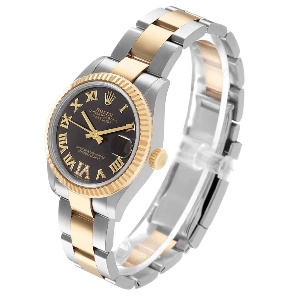 Datejust (Reference 278273). A 31mm yellow gold stainless steel diamond-set automatic wristwatch with date. 2020