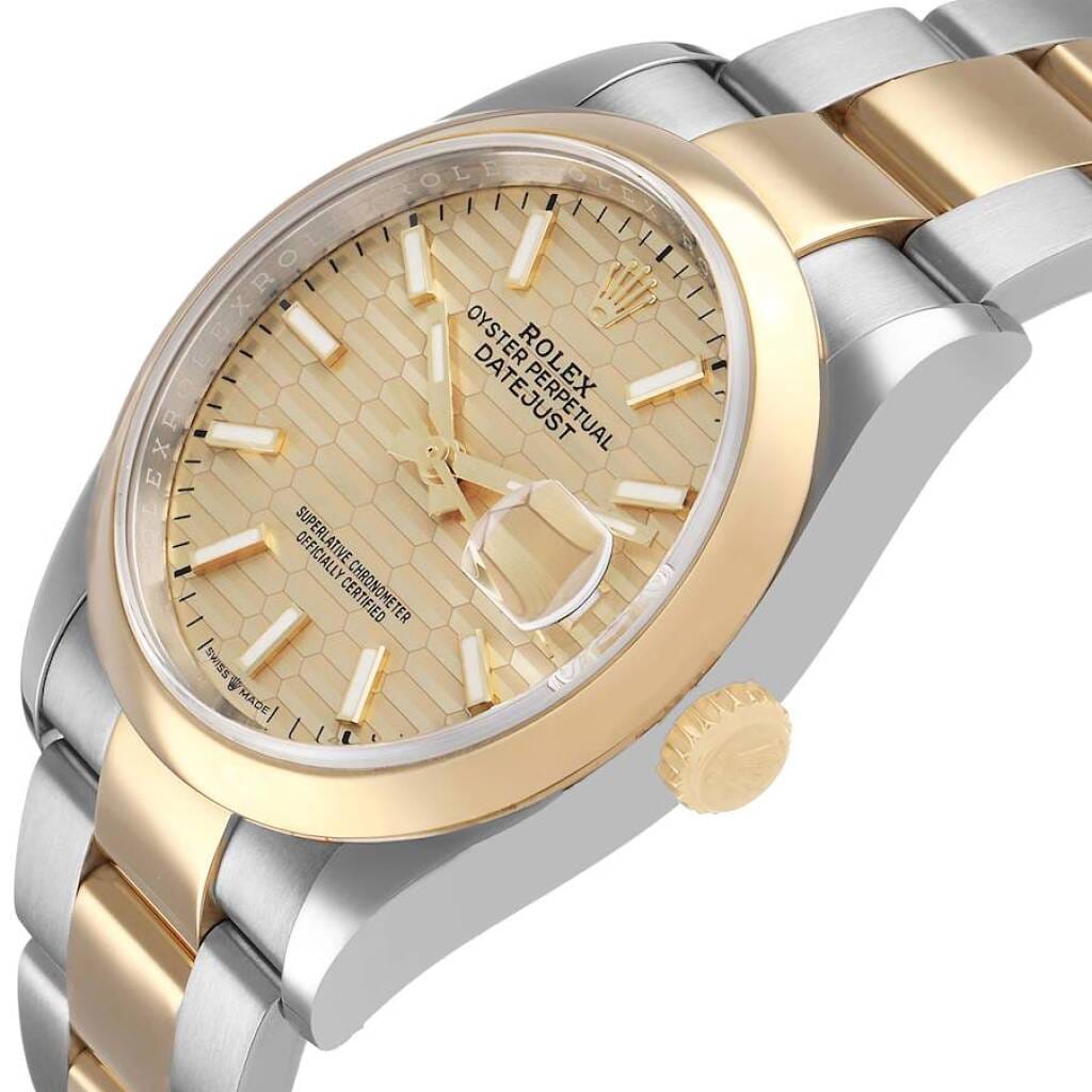 Datejust (Reference 126203). A 36mm yellow gold stainless steel automatic wristwatch with date. 2019