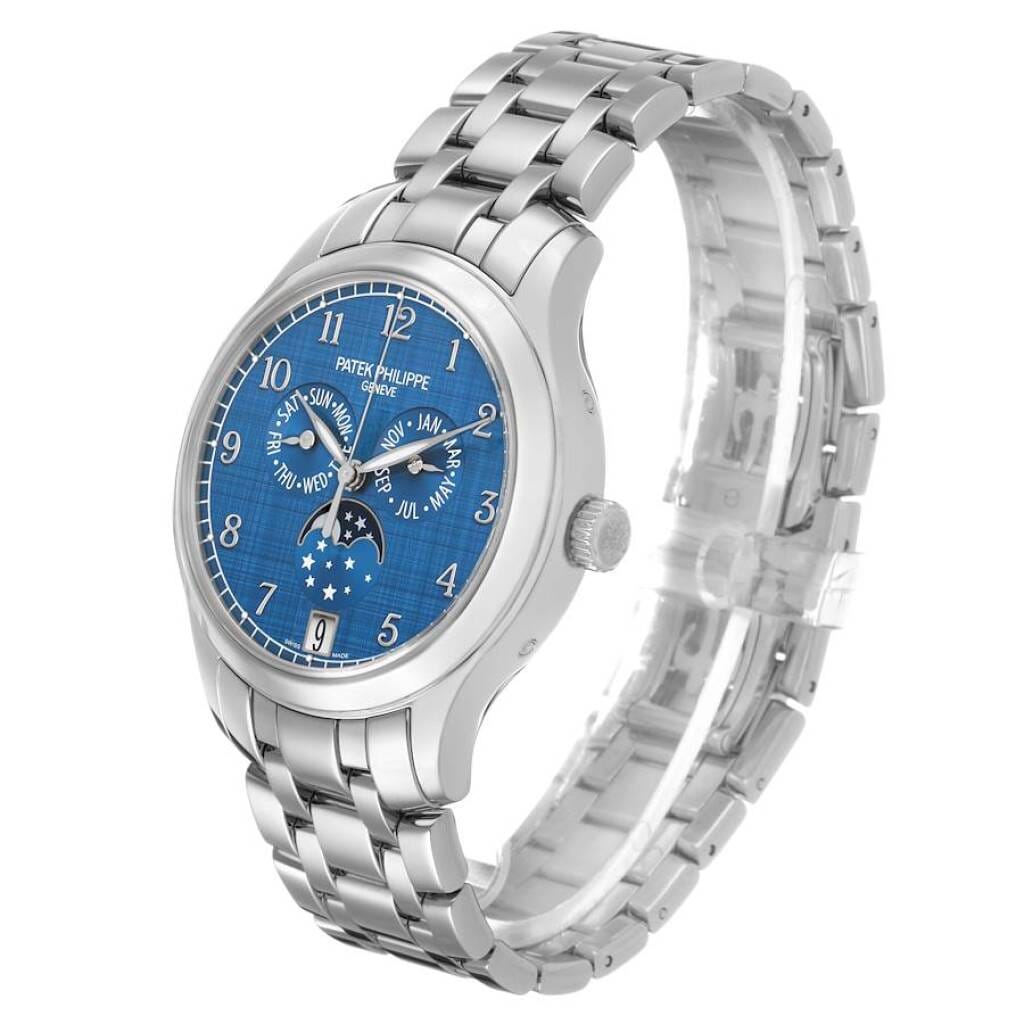 Complications (Reference 4947/1A-001). A 38mm stainless steel automatic wristwatch with day, date, month, moon phase, and annual calendar. 2023